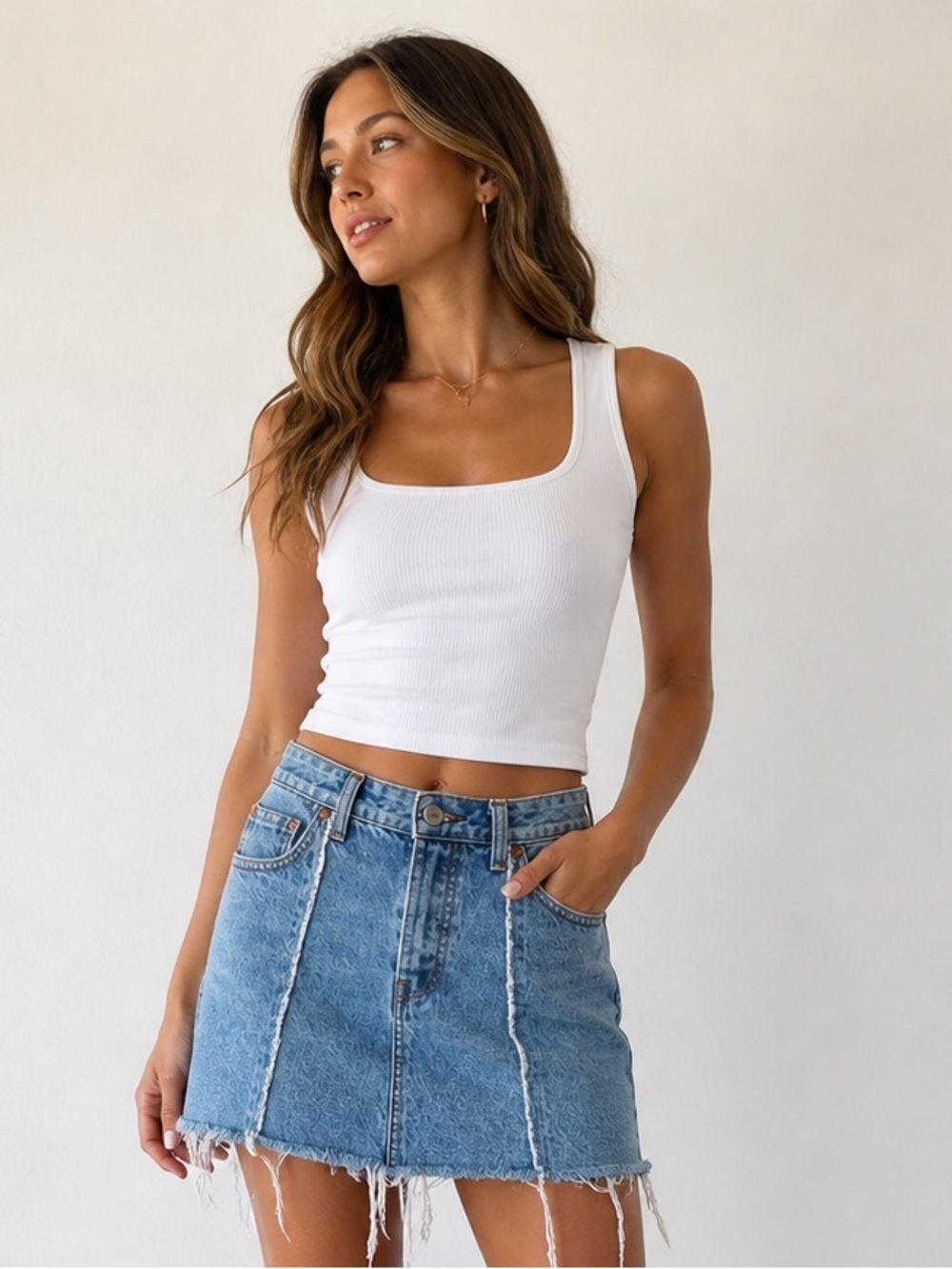 Levi’s Premium Icon Denim Skirt Raw Hem Size 30